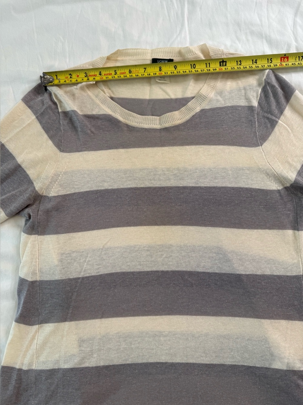 J.Crew Silk Linen Stripe Sweater M Quiet Luxury Coastal Classic - Picture 10 of 10